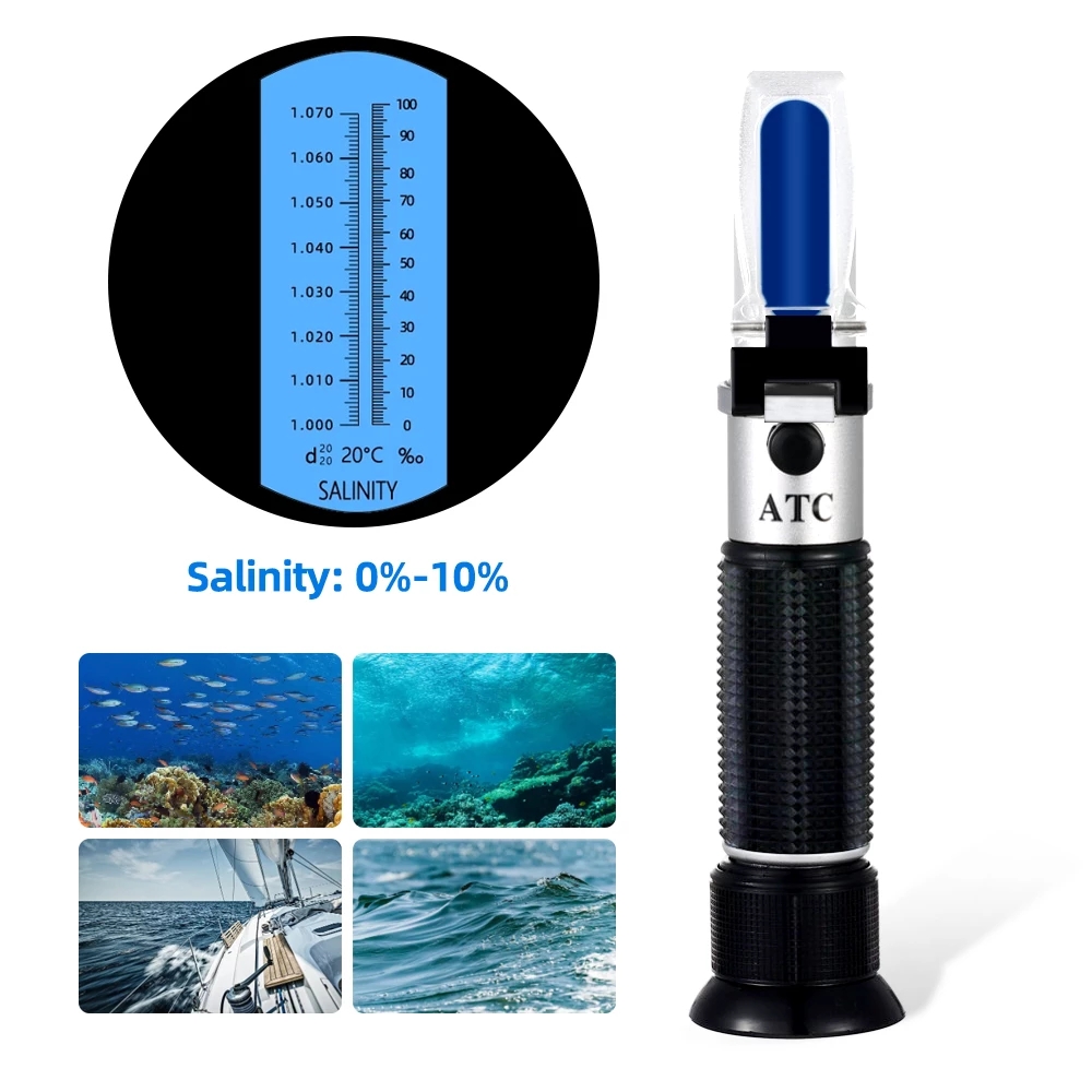 Refractometer Salinity - Рефрактометр солености 0-10% 1.000-1.070SG Оптический салометр