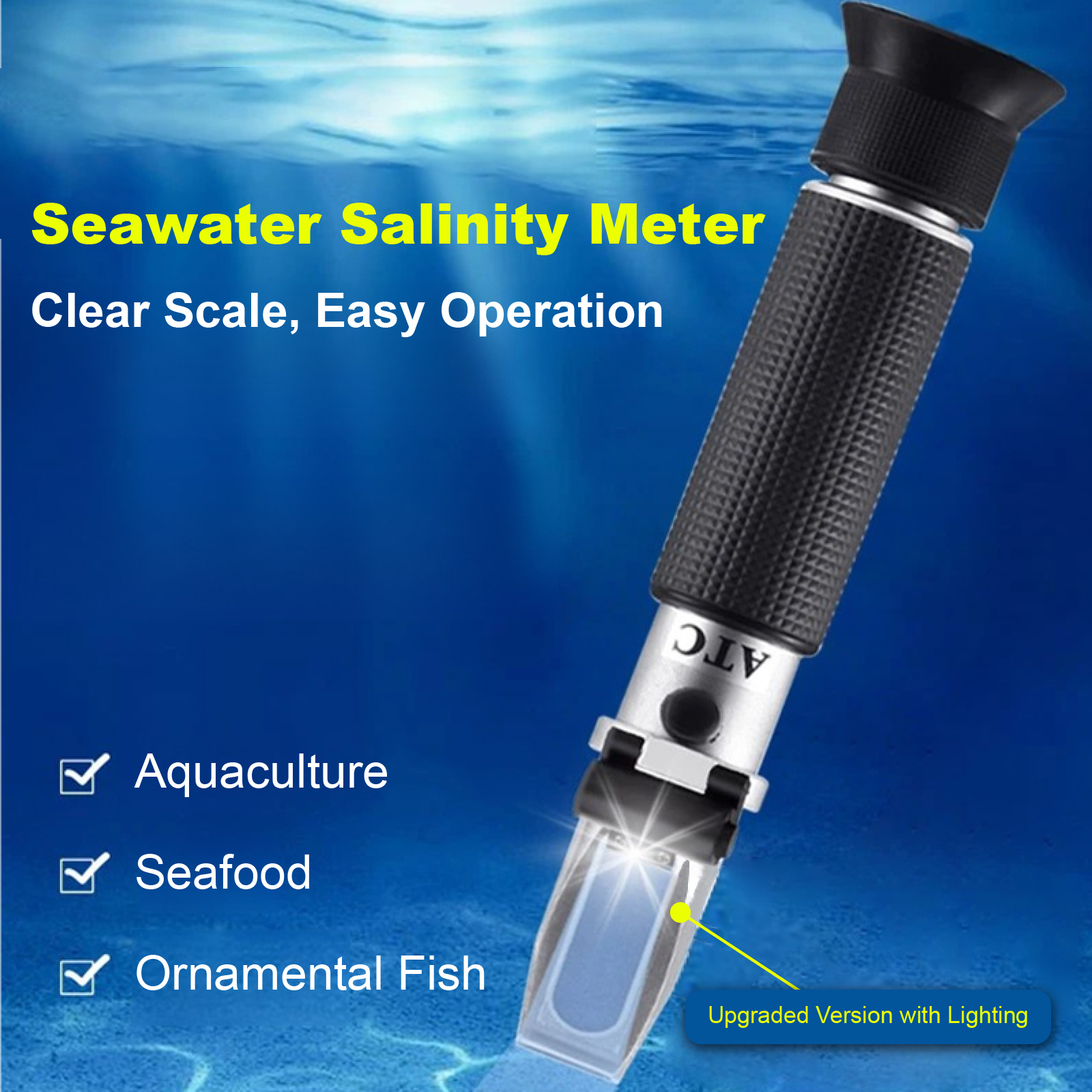 Refractometer Salinity - Цифровой измеритель солености ATC 0-28% 0-100‰,