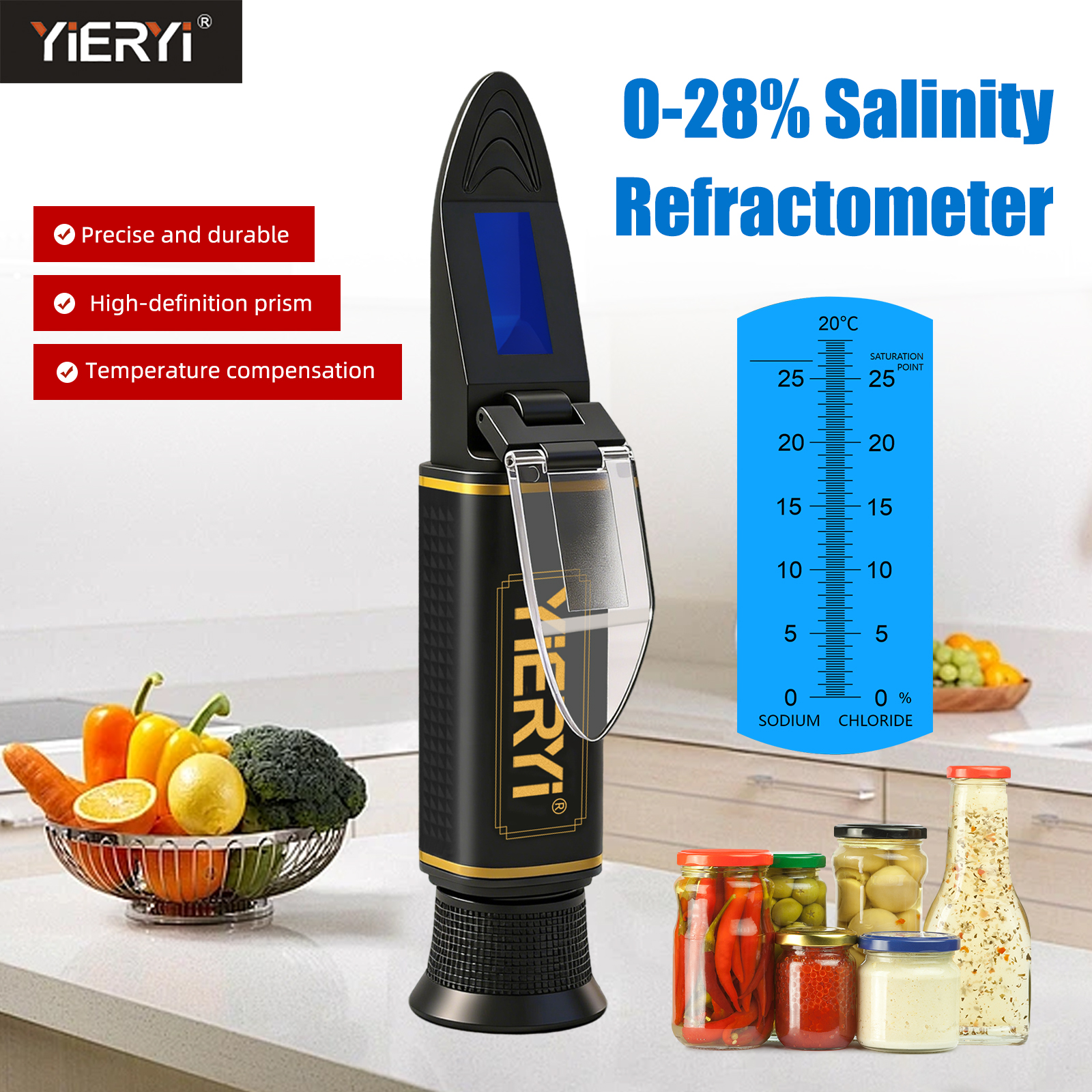 Refractometer Salinity - Рефрактометр Yieryi 0-28% для определения солености,