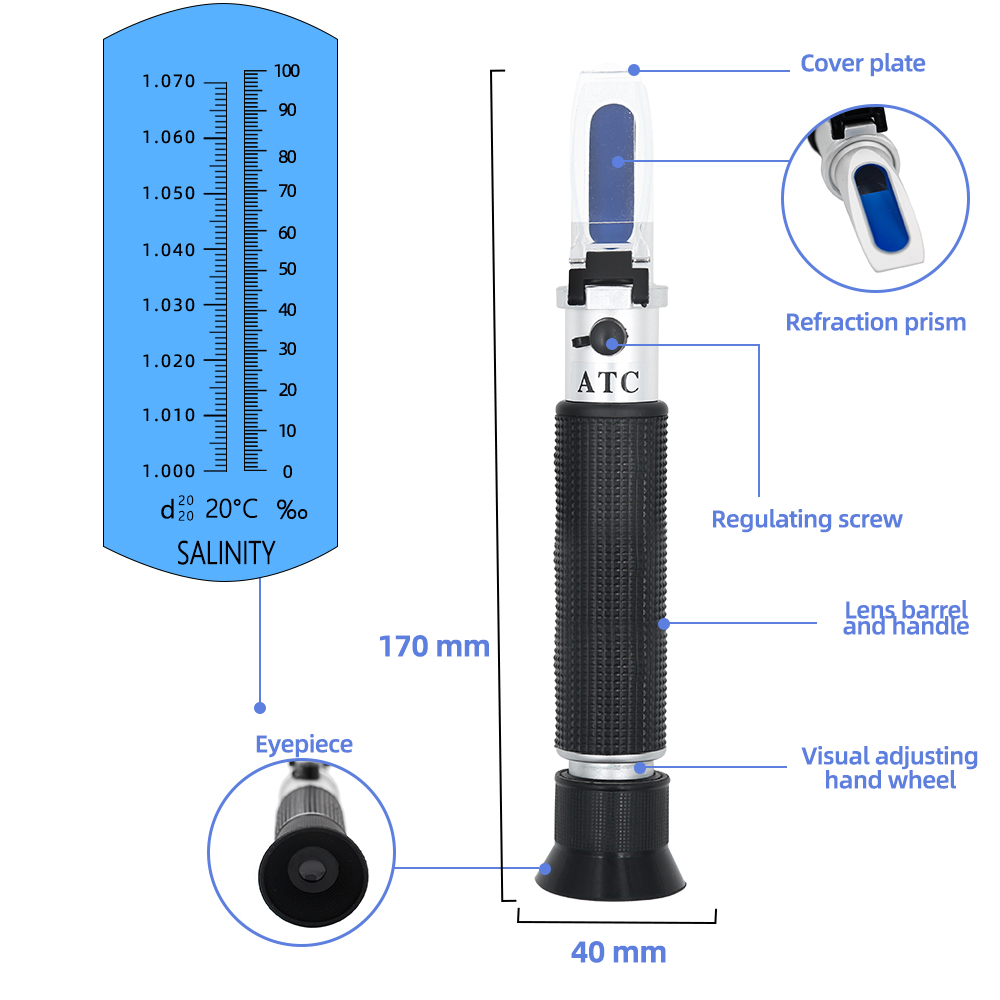 Ручной рефрактометр солености, – обзор и цена Refractometer Salinity