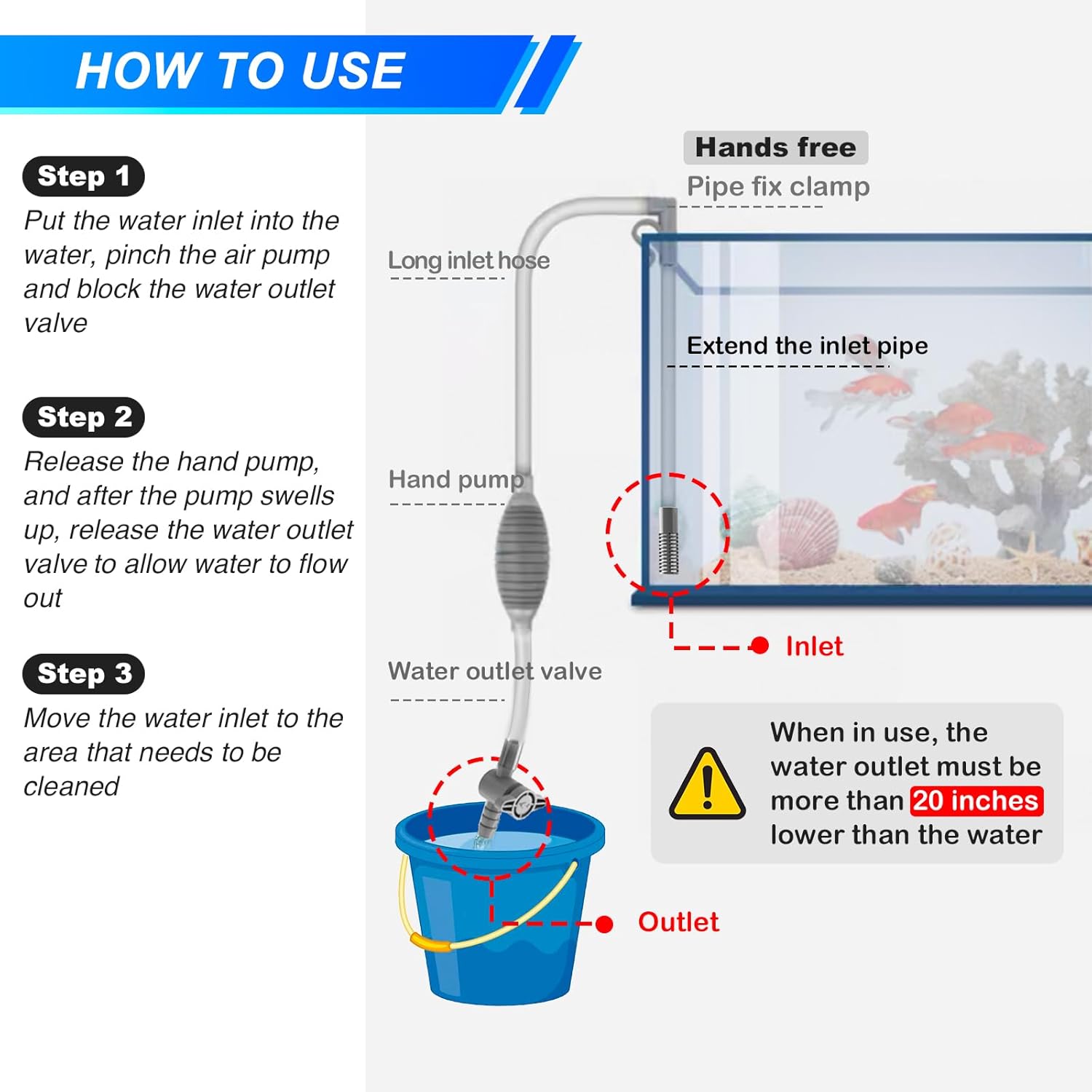 Большой аквариумный сифон, вак – обзор и цена Marine Aquarium Kit