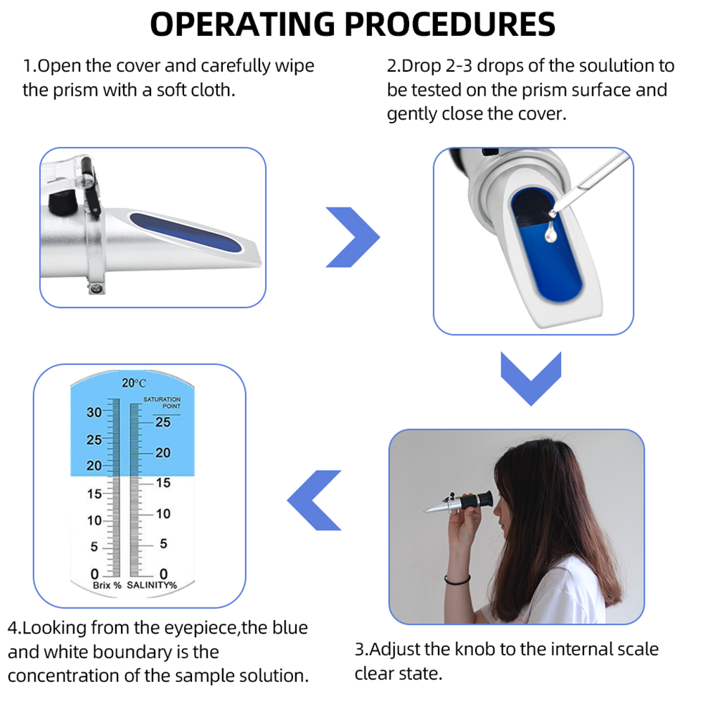 Рефрактометр Brix 2 в 1, рефра – обзор и цена Refractometer Salinity